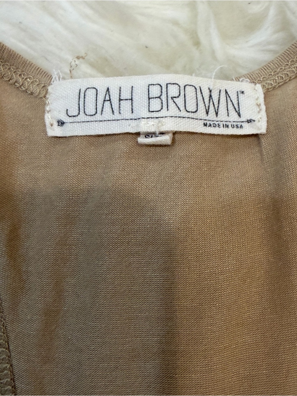 Joah Brown Women’s Cropped Tank Top in Tan OS S/M - Picture 2 of 5